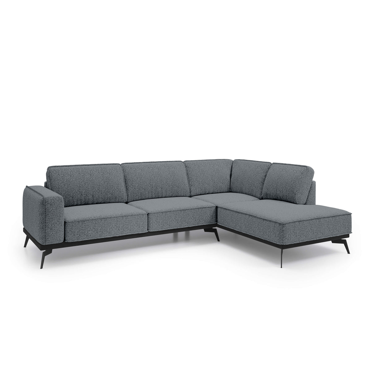 Rosalia Premium Corner Sofa 293 cm, Modern Style – Right-Sided, Dark Ash (ARAGON 93)