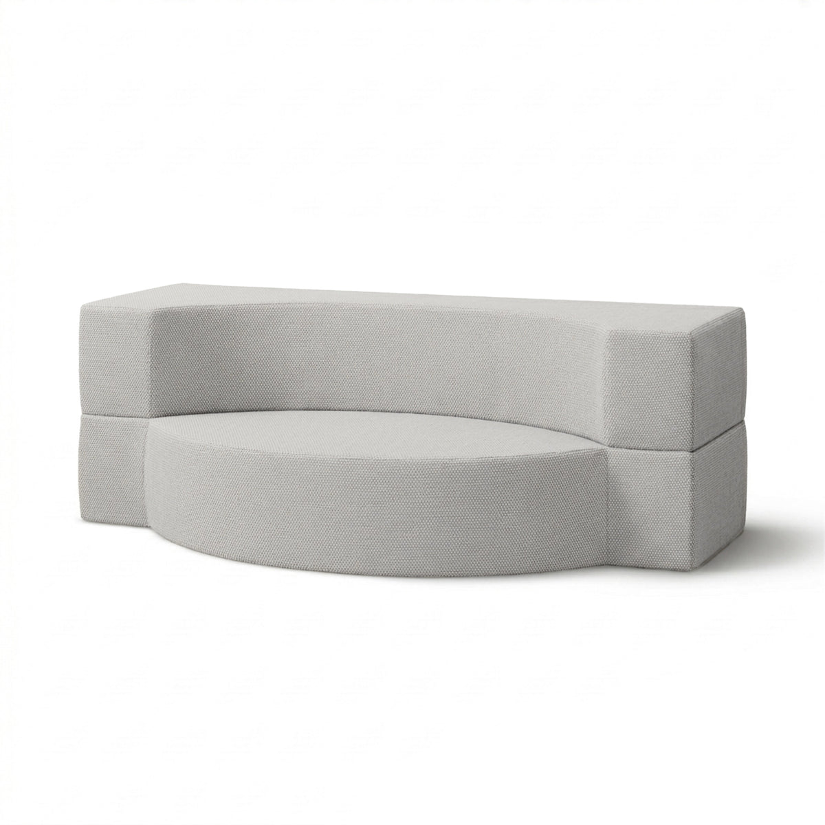 Lunaria Outdoor Foam Sofa 200x100x70 cm in Japandi Style in Harris Outdoor Fabric – Misty White (HARRIS 7524)