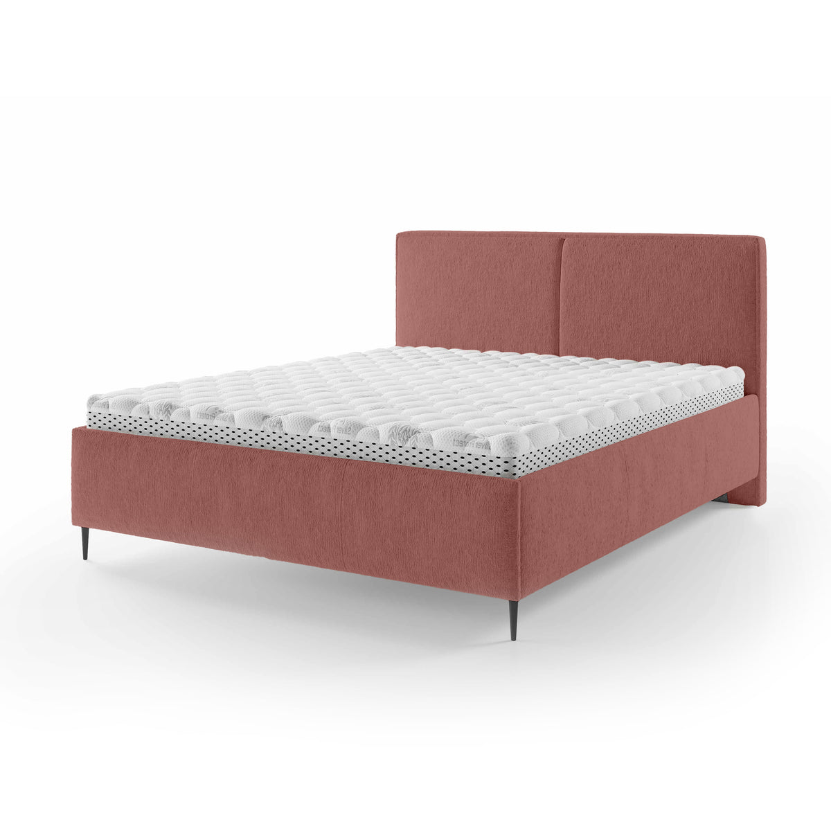 Hatti Upholstered Ottoman Bed with Storage, Minimalist Style – Brick Glow (PERFECT HARMONY 63), 140 200