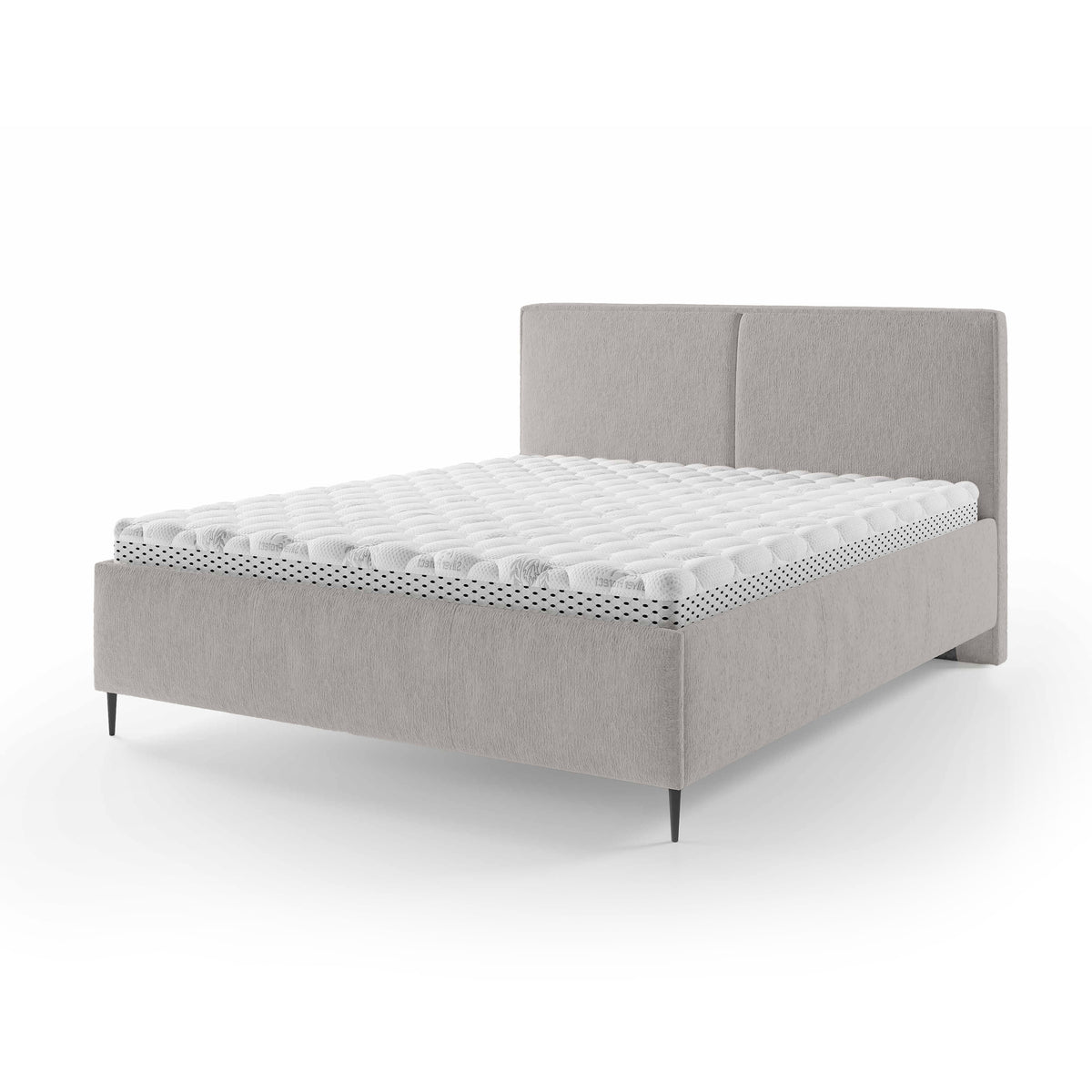 Hatti Upholstered Ottoman Bed with Storage, Minimalist Style – Ash Mirror (PERFECT HARMONY 80), 140 200