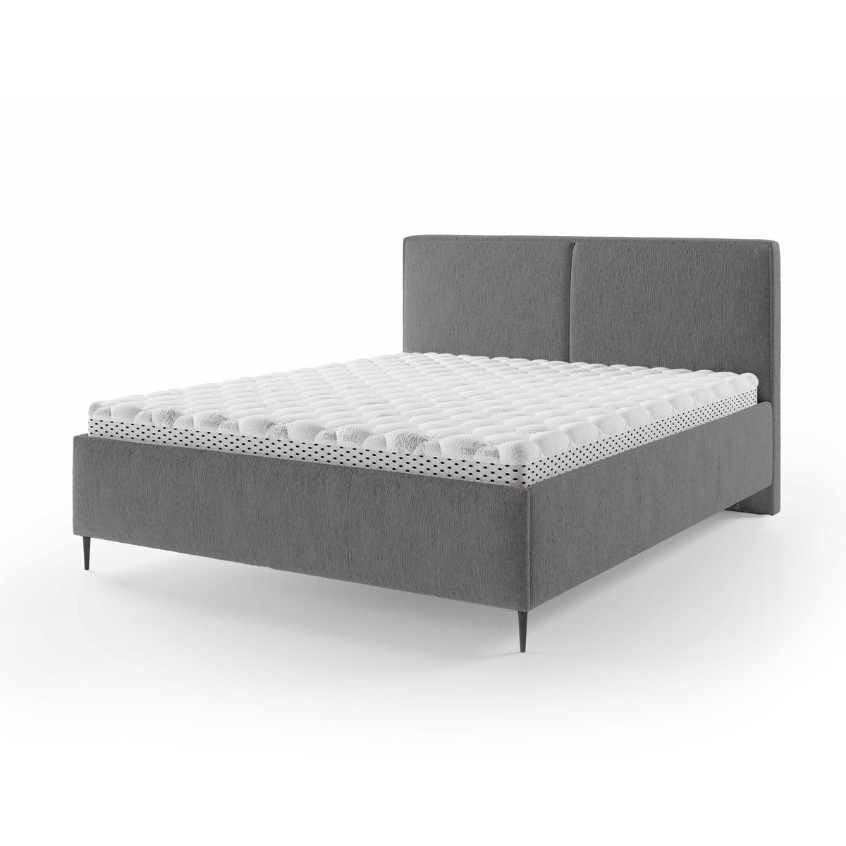 Hatti Upholstered Ottoman Bed with Storage, Minimalist Style – Dark Ash (PERFECT HARMONY 82), 160 200