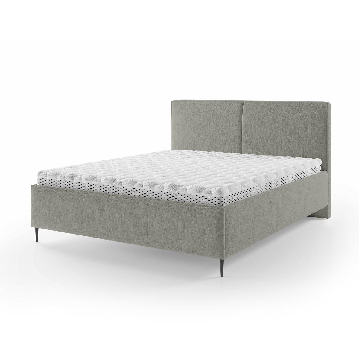 Hatti Upholstered Ottoman Bed with Storage, Minimalist Style – Sand Matte (PERFECT HARMONY 83), 160 200