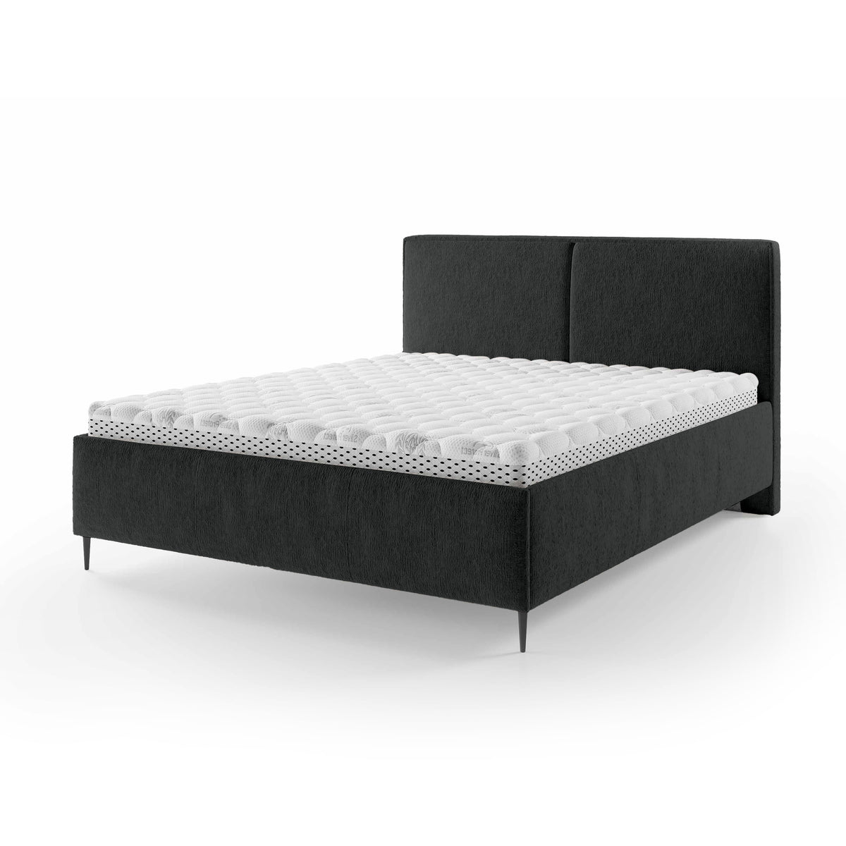 Hatti Upholstered Ottoman Bed with Storage, Minimalist Style – Graphite Chill (PERFECT HARMONY 90), 140 200