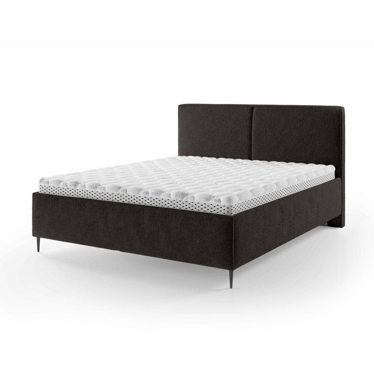 Hatti Upholstered Ottoman Bed with Storage, Minimalist Style – Dark Anthracite (PERFECT HARMONY 99), 180x200