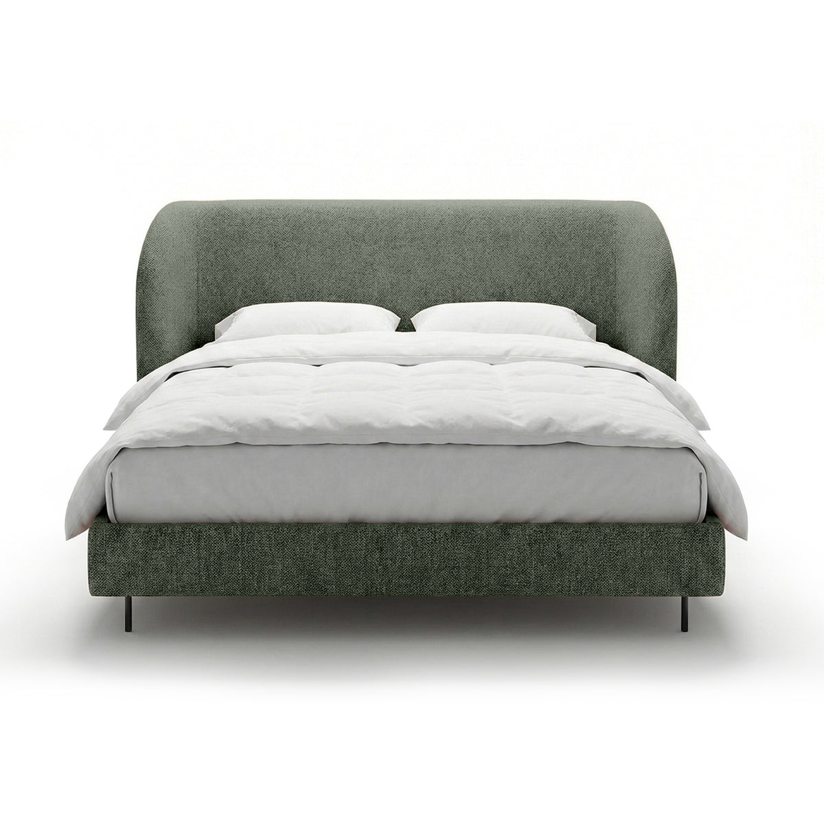 Dorida Upholstered Bed with a Smooth Headboard, Minimalist Style – photo 9