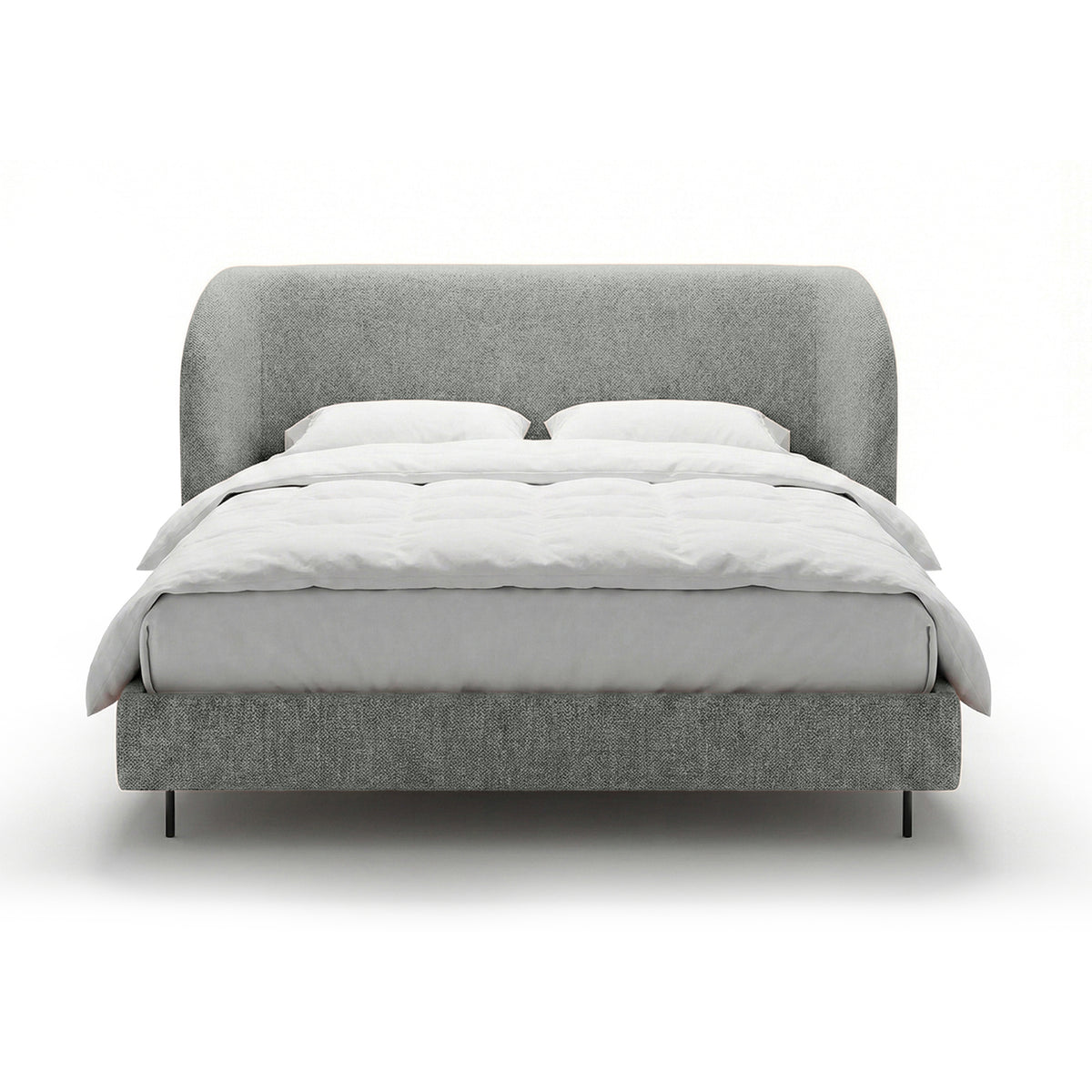 Dorida Upholstered Bed with a Smooth Headboard, Minimalist Style – photo 16