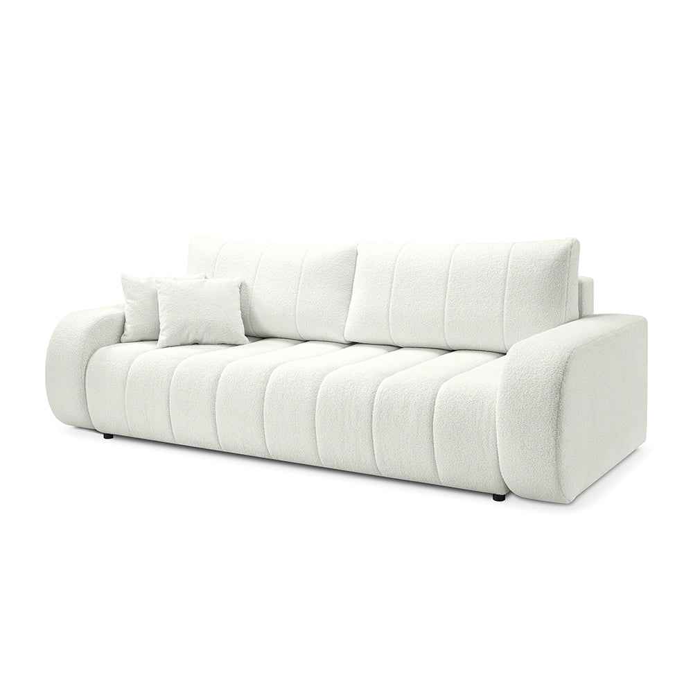 Baloa 3 Seater Sofa Bed 144x200, Scandinavian Style – Ivory Coast (LAMBI 01)