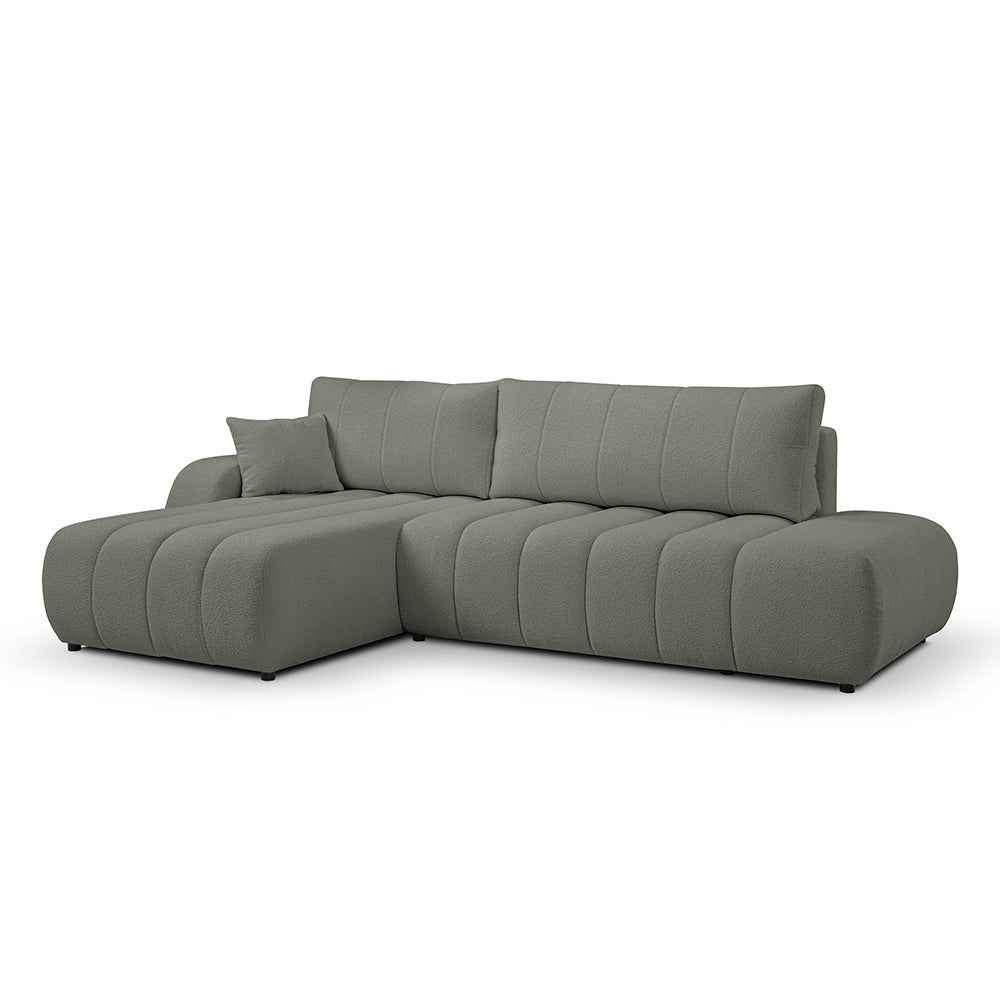 Baloa Corner Sofa Bed DL 276 cm, Modern Style – Left-sided, Pearl Gray (LAMBI 12)