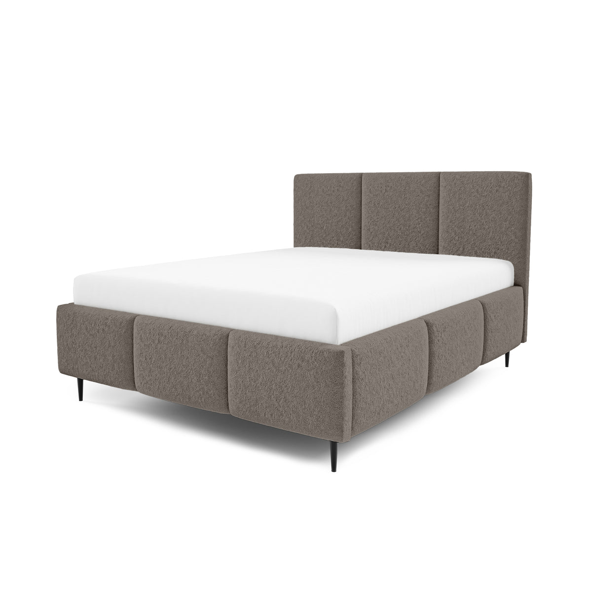 Melora Upholstered Ottoman Bed with Storage, Various Sizes in Modern Style, Lambi Fabric – Oak Shadow (LAMBI 03)