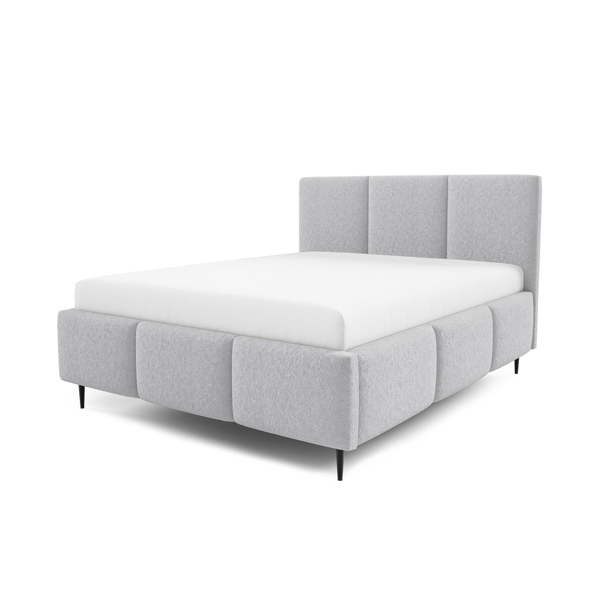 Melora Upholstered Ottoman Bed with Storage, Various Sizes in Modern Style, Lambi Fabric – Ash Glow (LAMBI 11)