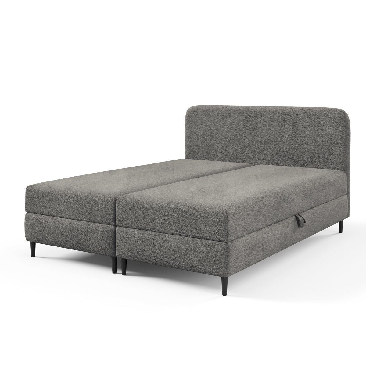 Anemon Continental Divan Bed with Storage, Modern Style – Pearl Gray (LAMBI 12), 200