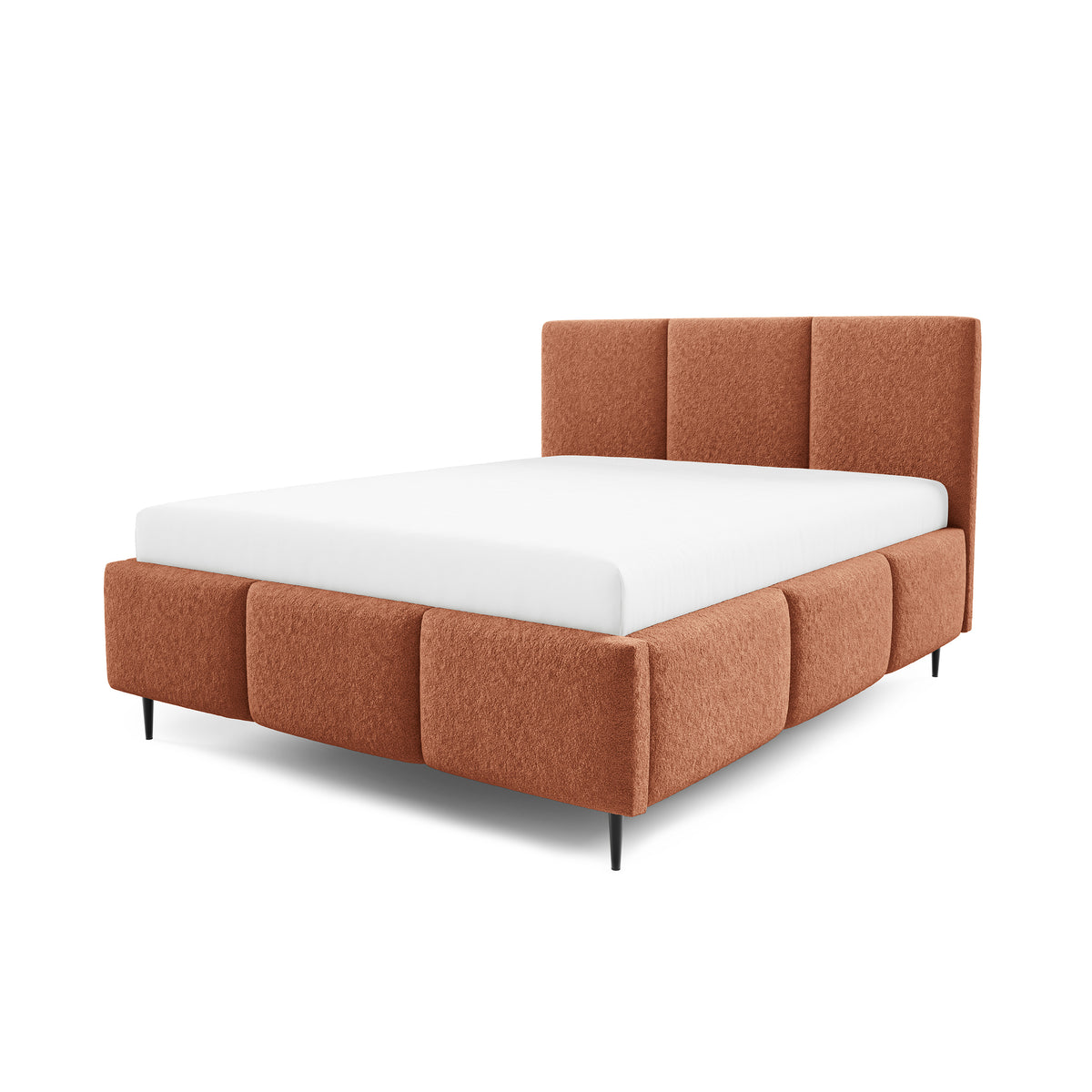Melora Upholstered Ottoman Bed with Storage, Various Sizes in Modern Style, Lambi Fabric – Copper Glow (LAMBI 14)