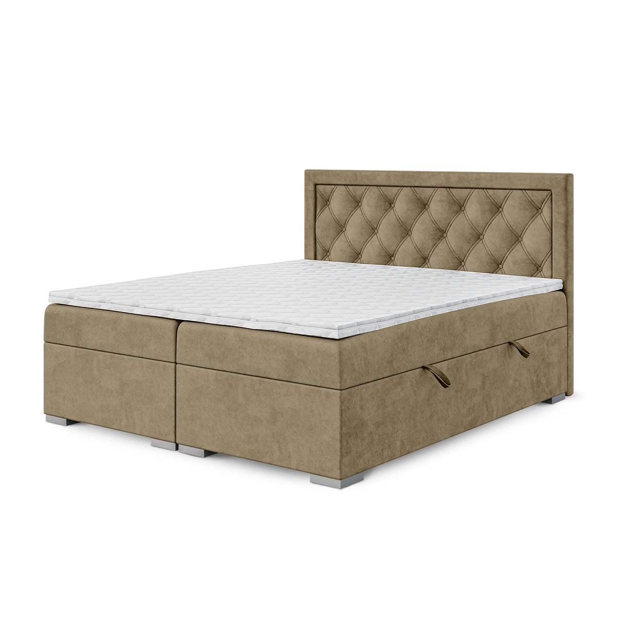 Santia Diamond-tufted Continental Divan Bed with Two Storage Compartments, Glamour Style – photo 4