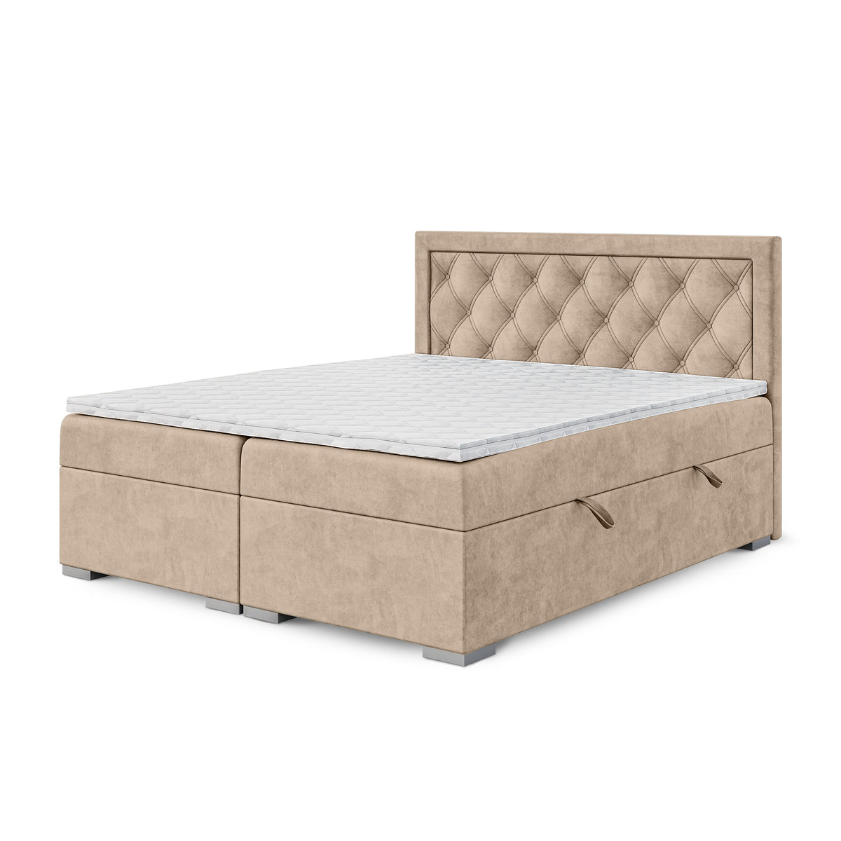 Santia Diamond-tufted Continental Divan Bed with Two Storage Compartments, Glamour Style – photo 15