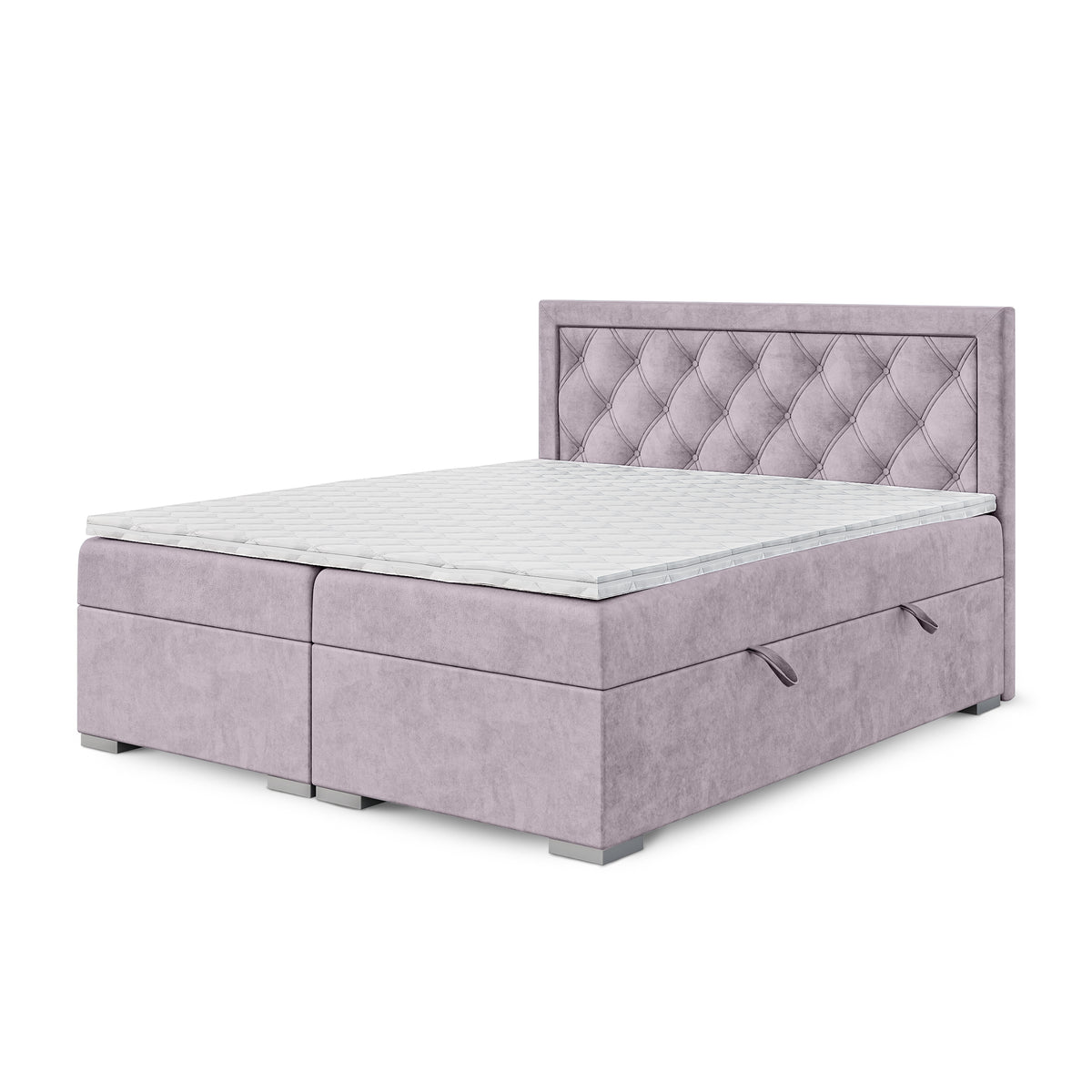Santia Diamond-tufted Continental Divan Bed with Two Storage Compartments 140x200, 160x200 and 180x200, Glamour Style – main photo | Pillovely