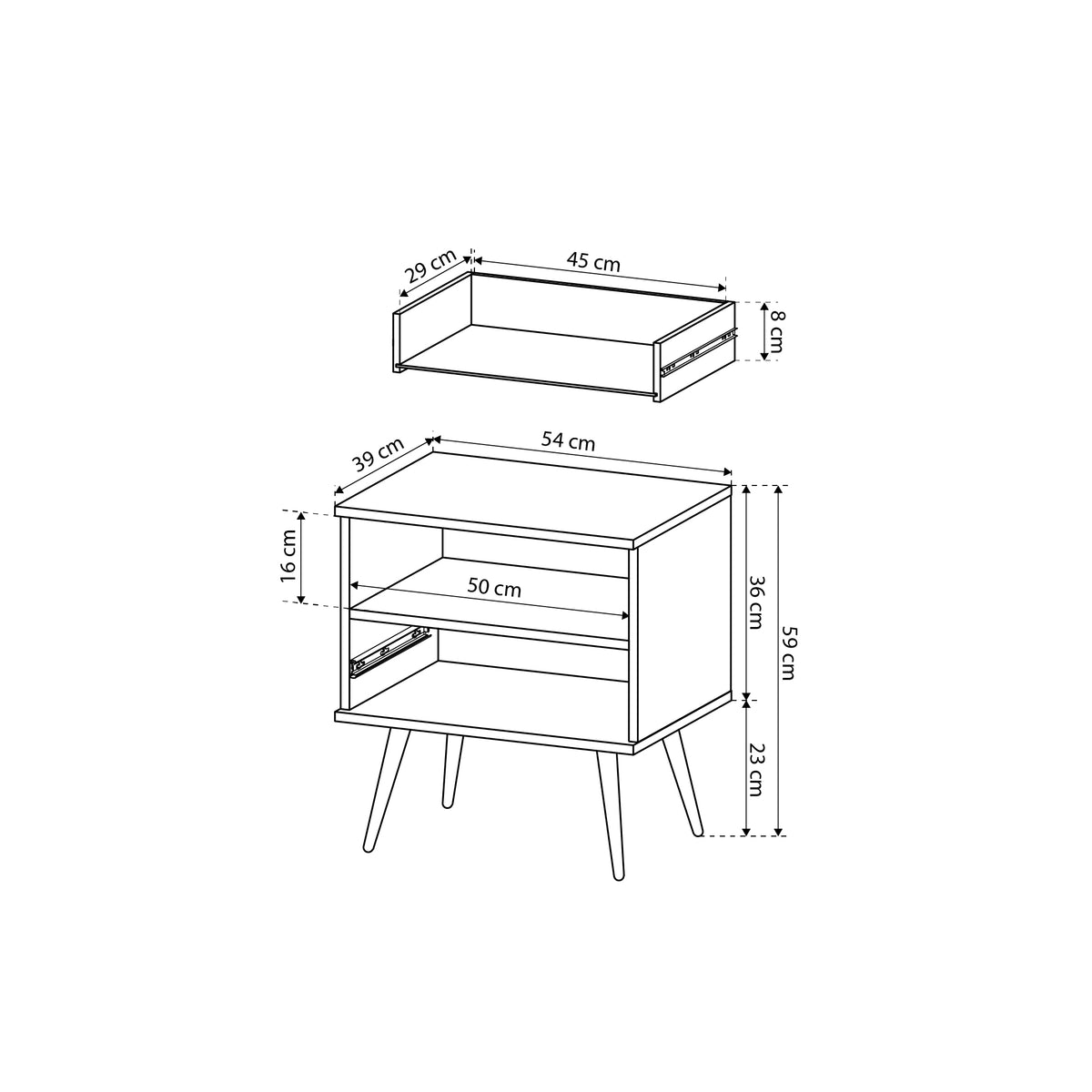 Meva Bedside Table 54x59 cm, Modern Classic Style – photo 7