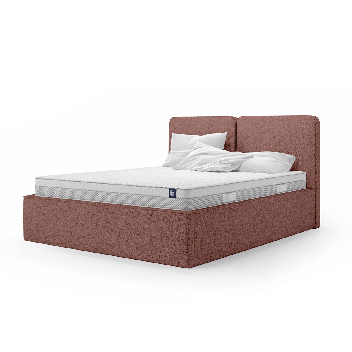 Mokka Upholstered Ottoman Bed with Storage, Modern Style – Ruby Sepia (ARAGON 59), 200