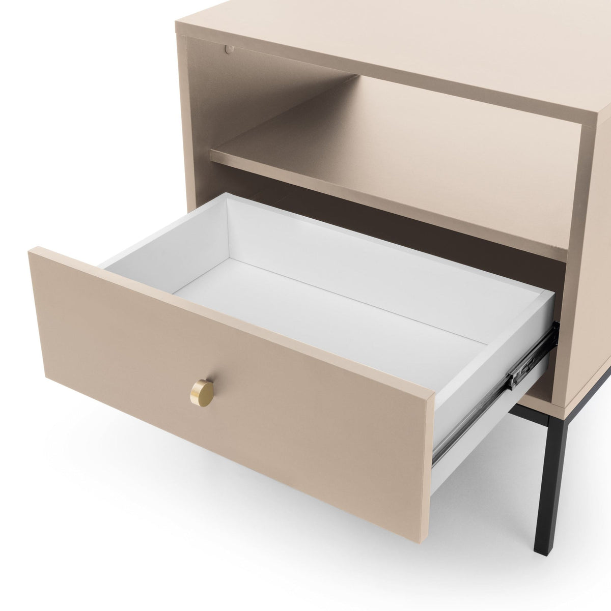 Kviat Bedside Table with Drawer 54x57 cm, Modern Classic Style – photo 6