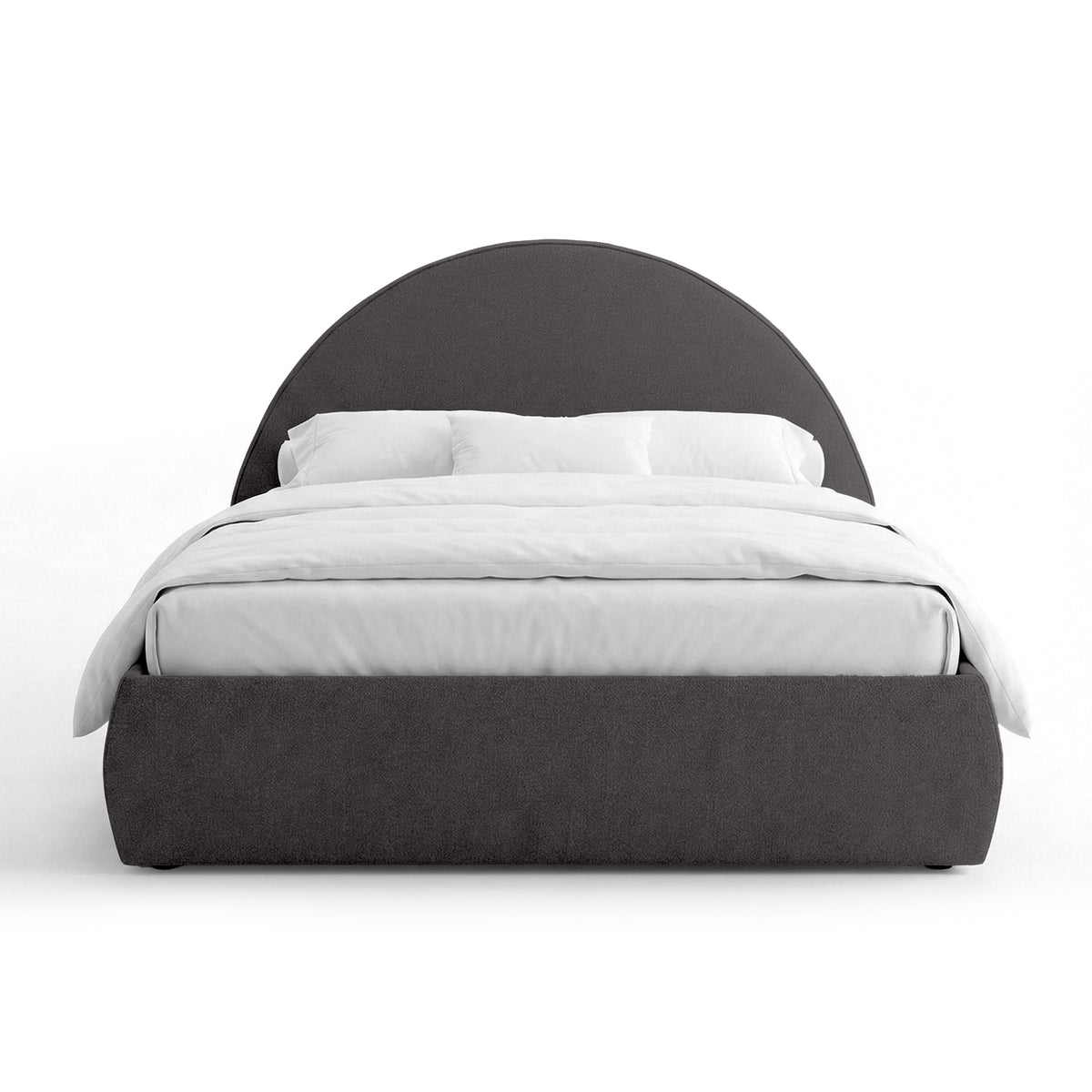 Orizo Upholstered Ottoman Bed with Storage and a Semicircular Headboard, Modern Style – Basalt Twilight (NOELLE 18)