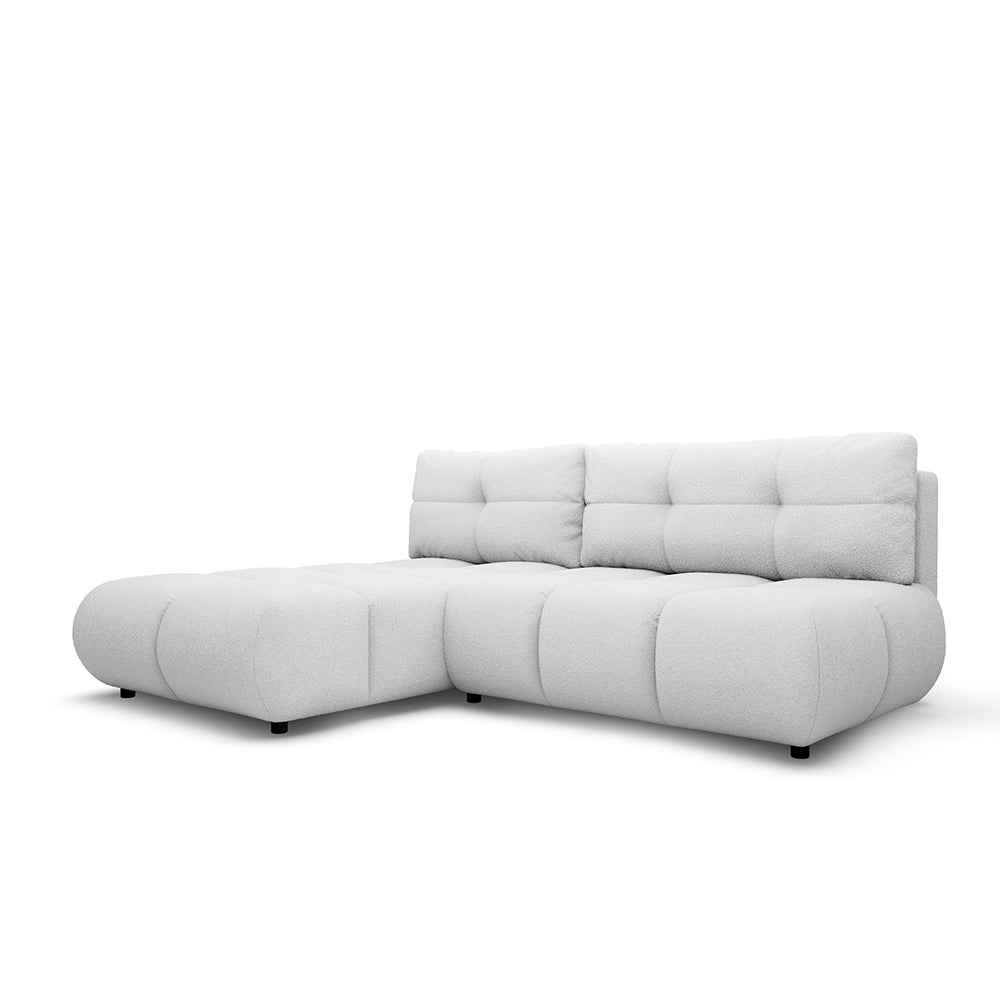 Milorya Corner Sofa Bed DL 230 cm, Modern Style – Left-sided, Porcelain Ash (NOW OR NEVER 01)