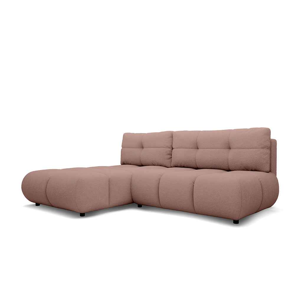 Milorya Corner Sofa Bed DL 230 cm, Modern Style – Left-sided, Rosy Brown (NOW OR NEVER 64)