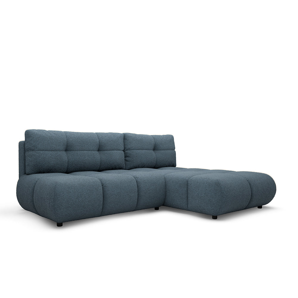 Milorya Corner Sofa Bed DL 230 cm, Modern Style – Right-sided, Sea Coal (NOW OR NEVER 77)
