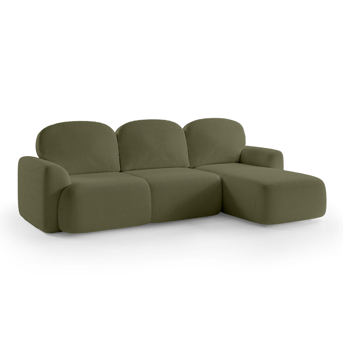 Bulu 3–4 Seater Corner Sofa Bed DL 260 cm, Modern Style – Right-Sided, Golden Moss (PERFECT HARMONY 39)