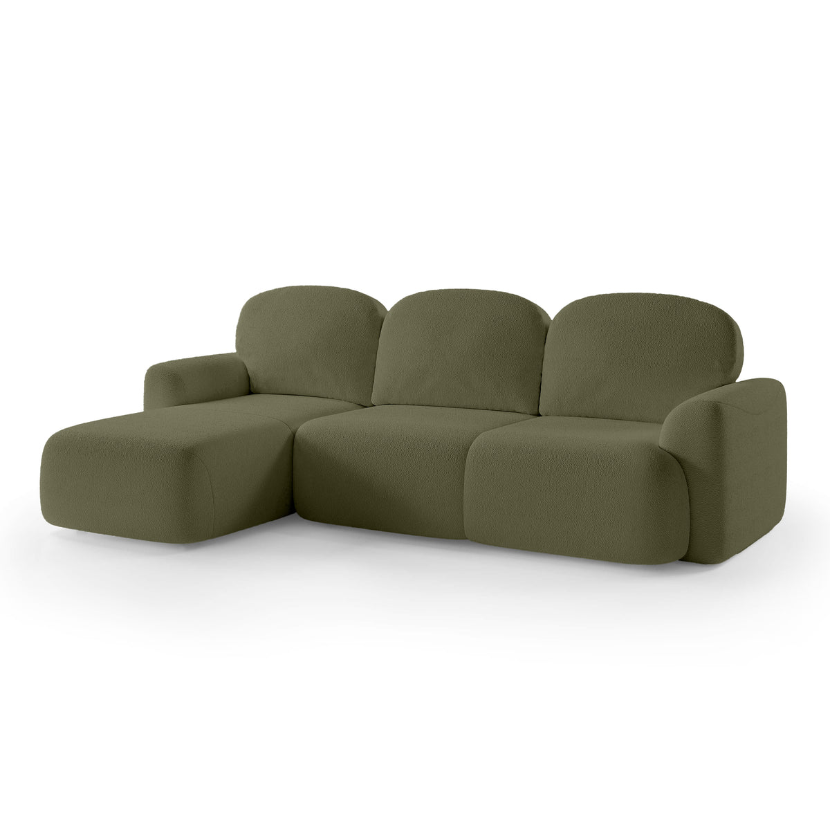 Bulu 3–4 Seater Corner Sofa Bed DL 260 cm, Modern Style – Left-Sided, Golden Moss (PERFECT HARMONY 39)
