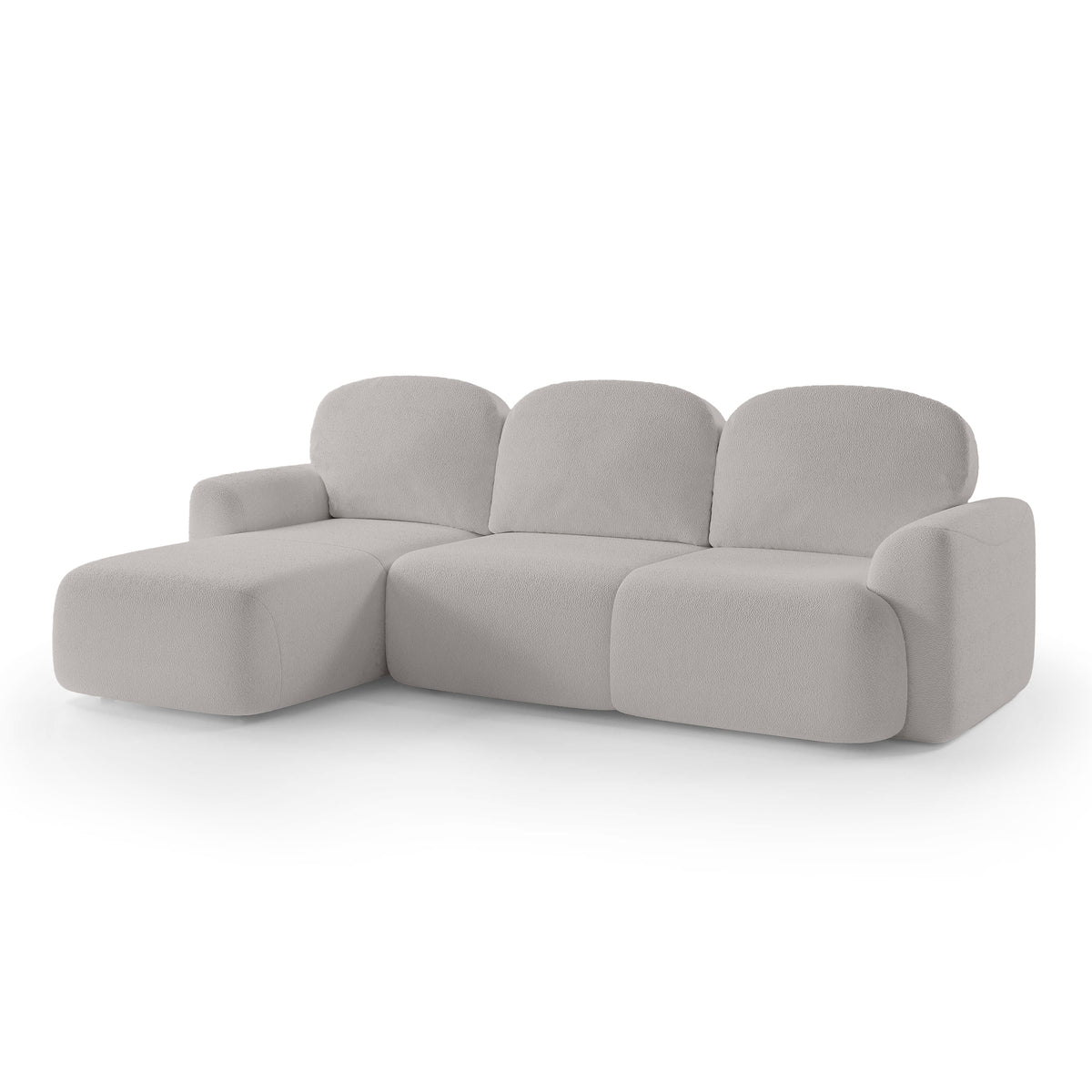 Bulu 3–4 Seater Corner Sofa Bed DL 260 cm, Modern Style – Left-Sided, Ash Mirror (PERFECT HARMONY 80)