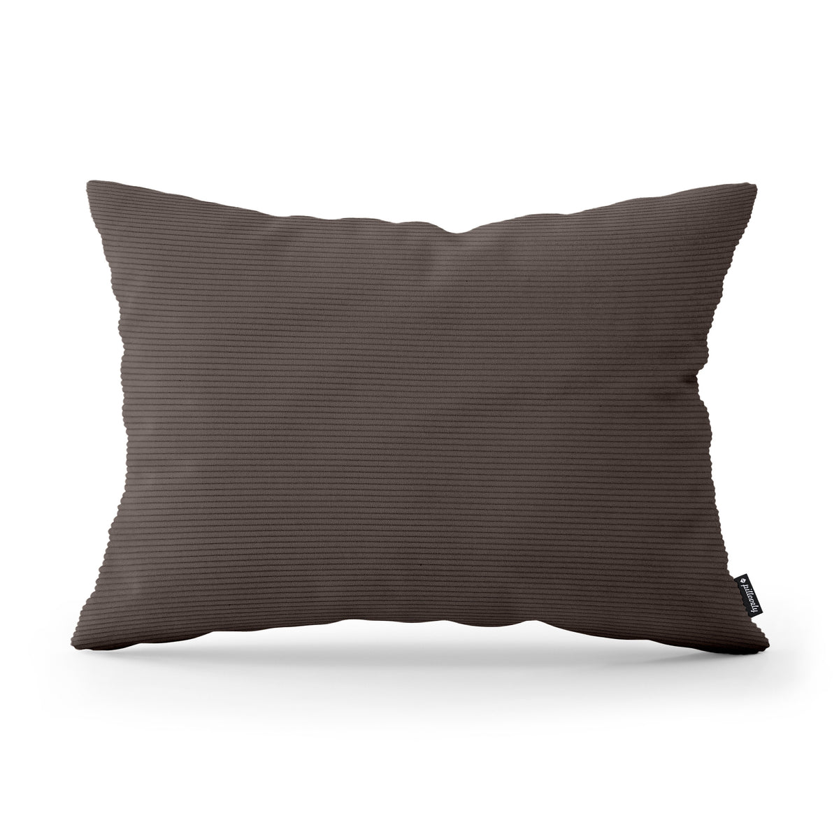 Corduroy Decorative Cushion 40x55 cm for the Living Room, Loft Style – Dark Ebony (ONTARIO 05)
