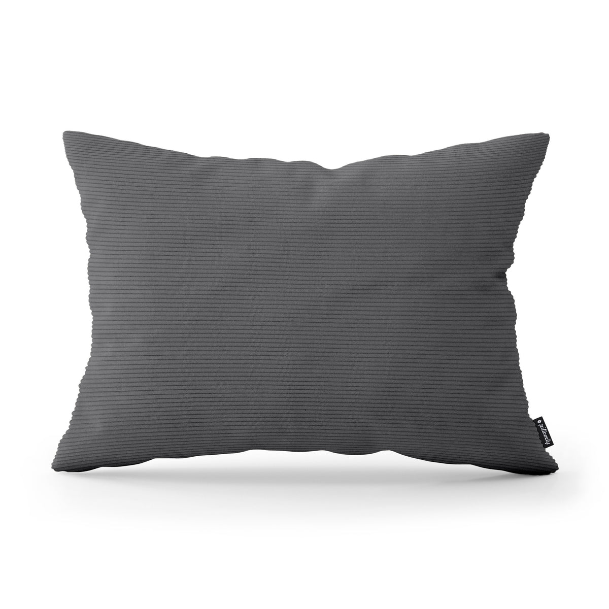 Corduroy Decorative Cushion 40x55 cm for the Living Room, Loft Style – Dark Anthracite (ONTARIO 16)