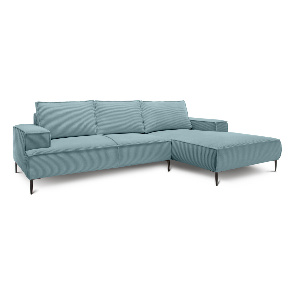 May 3 Seater Corner Sofa 275 cm, Modern Classic Style – Cold Mint (POSO 26), Right-handed