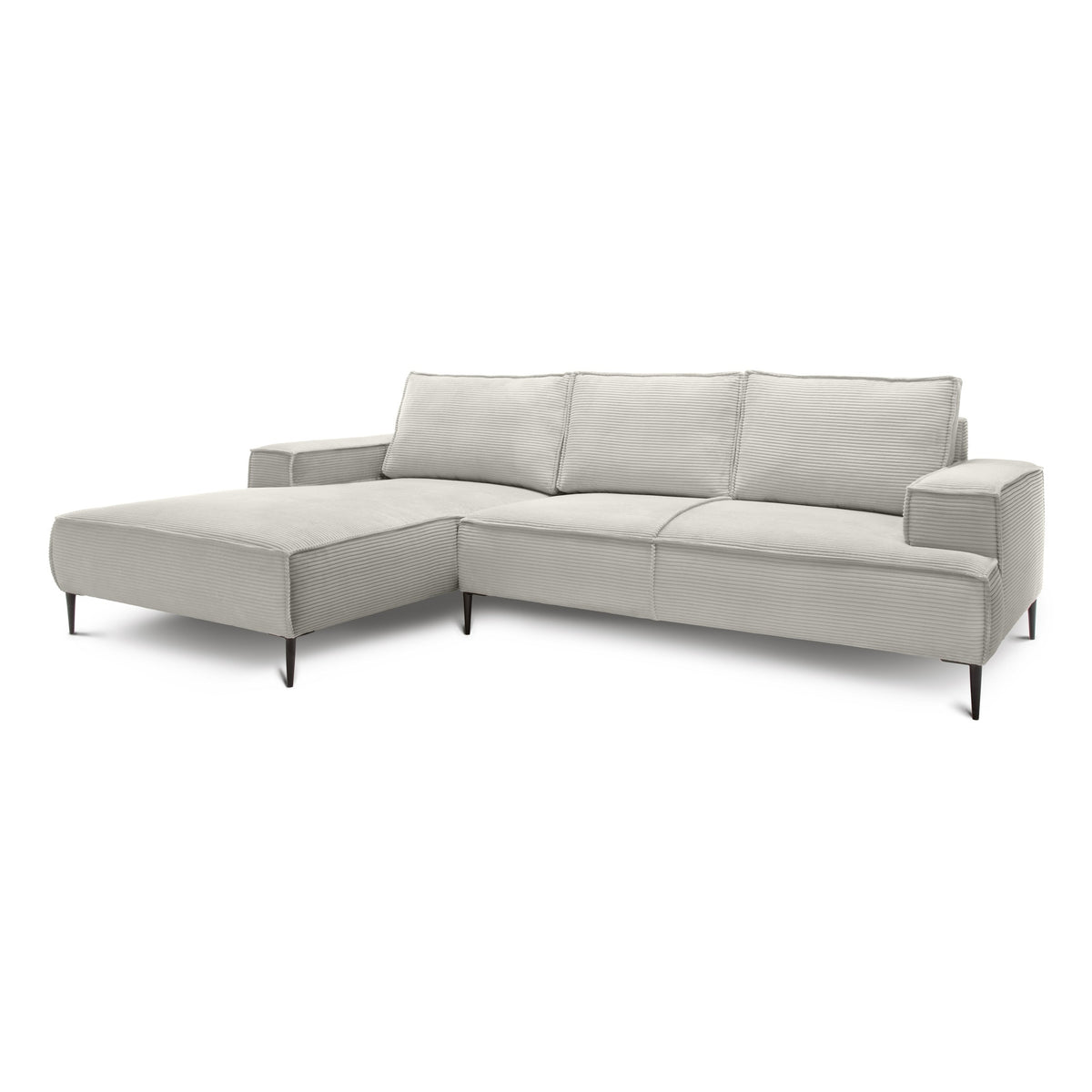 May 3 Seater Corner Sofa 275 cm, Modern Classic Style – Linen Cream (POSO 100), Left-hand-side