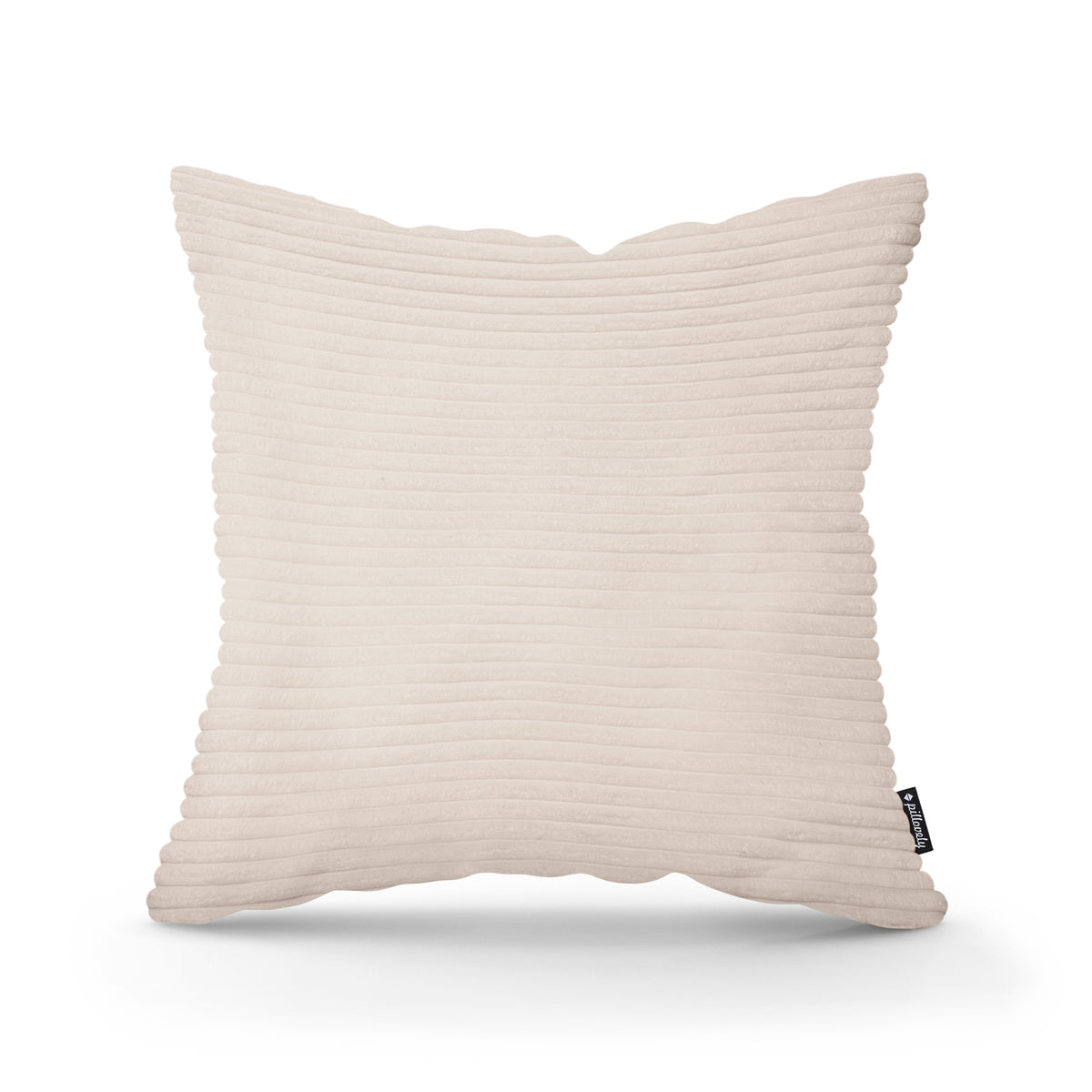 Wide Corduroy Decorative Cushion 45x45 cm, Scandinavian and Boho Style – Ivory (POSO 105)