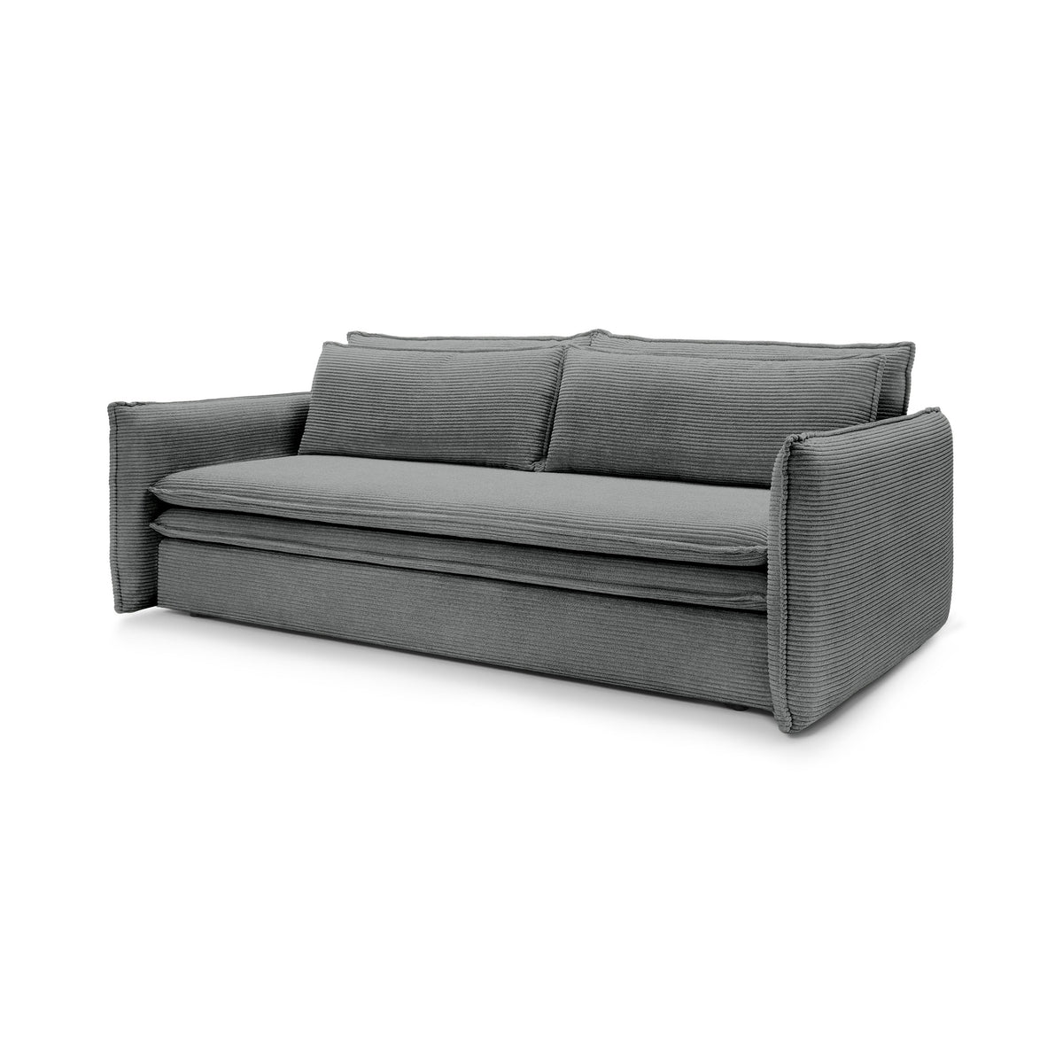 Lily Corduroy Sofa Bed 140x200 with Storage – Zinc (POSO 115)