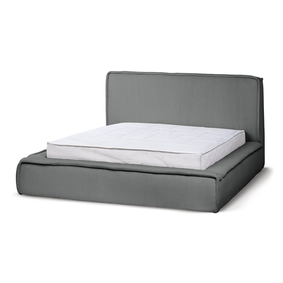 Gryby Upholstered Ottoman Bed with Storage, Classic Style – Zinc (POSO 115), 200