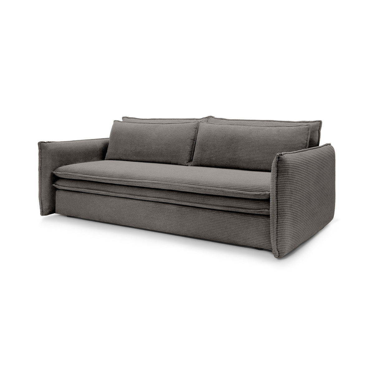 Lily Corduroy Sofa Bed 140x200 with Storage – Brown Graphite (POSO 120)
