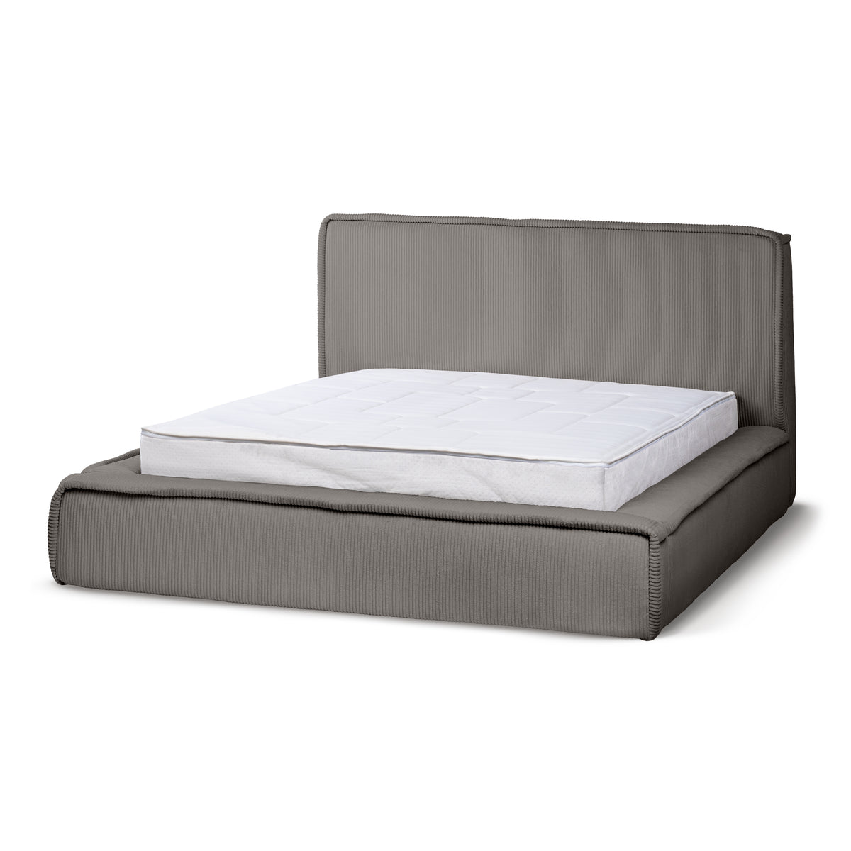 Gryby Upholstered Ottoman Bed with Storage, Classic Style – Brown Graphite (POSO 120), 200