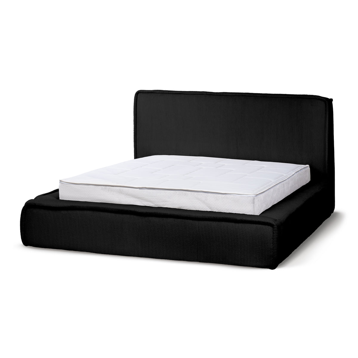 Gryby Upholstered Ottoman Bed with Storage, Classic Style – Coal (POSO 135), 200