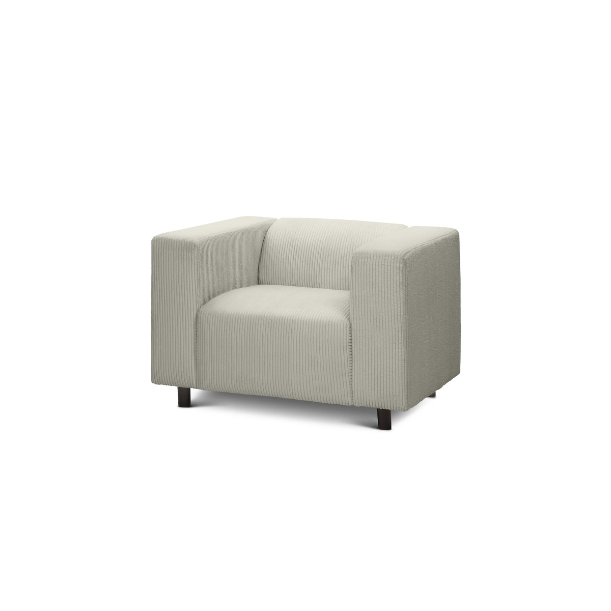 July Armchair 95 cm, Scandinavian Style – Gray Linen (POSO 140)