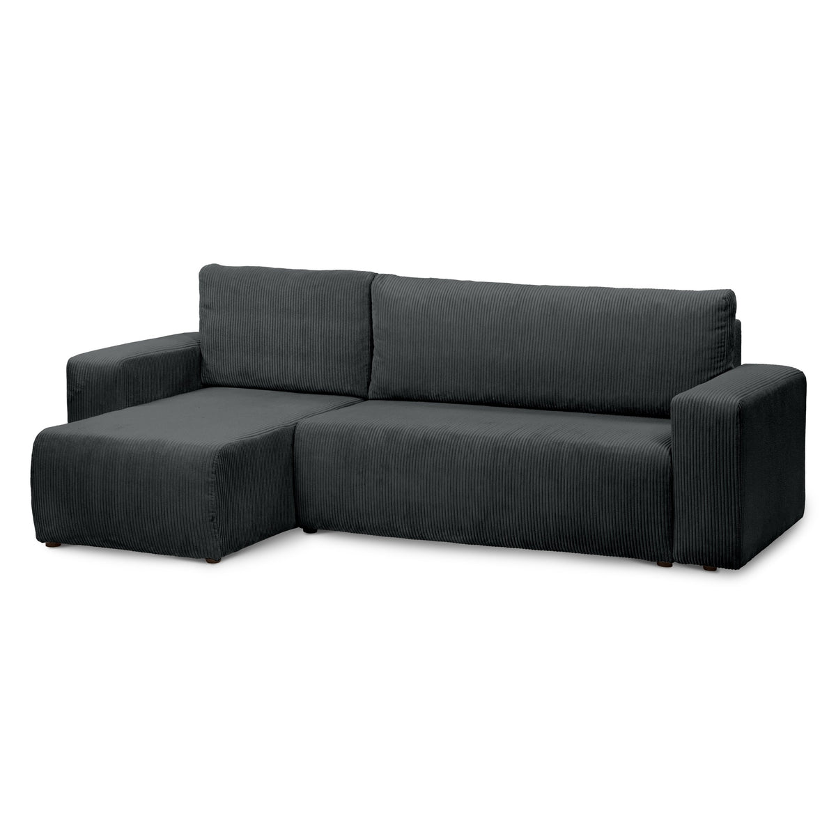 Kingi 3 Seater Reversible Corner Sofa Bed 200x142–154, Loft Style – Anthracite (POSO 34), Universal