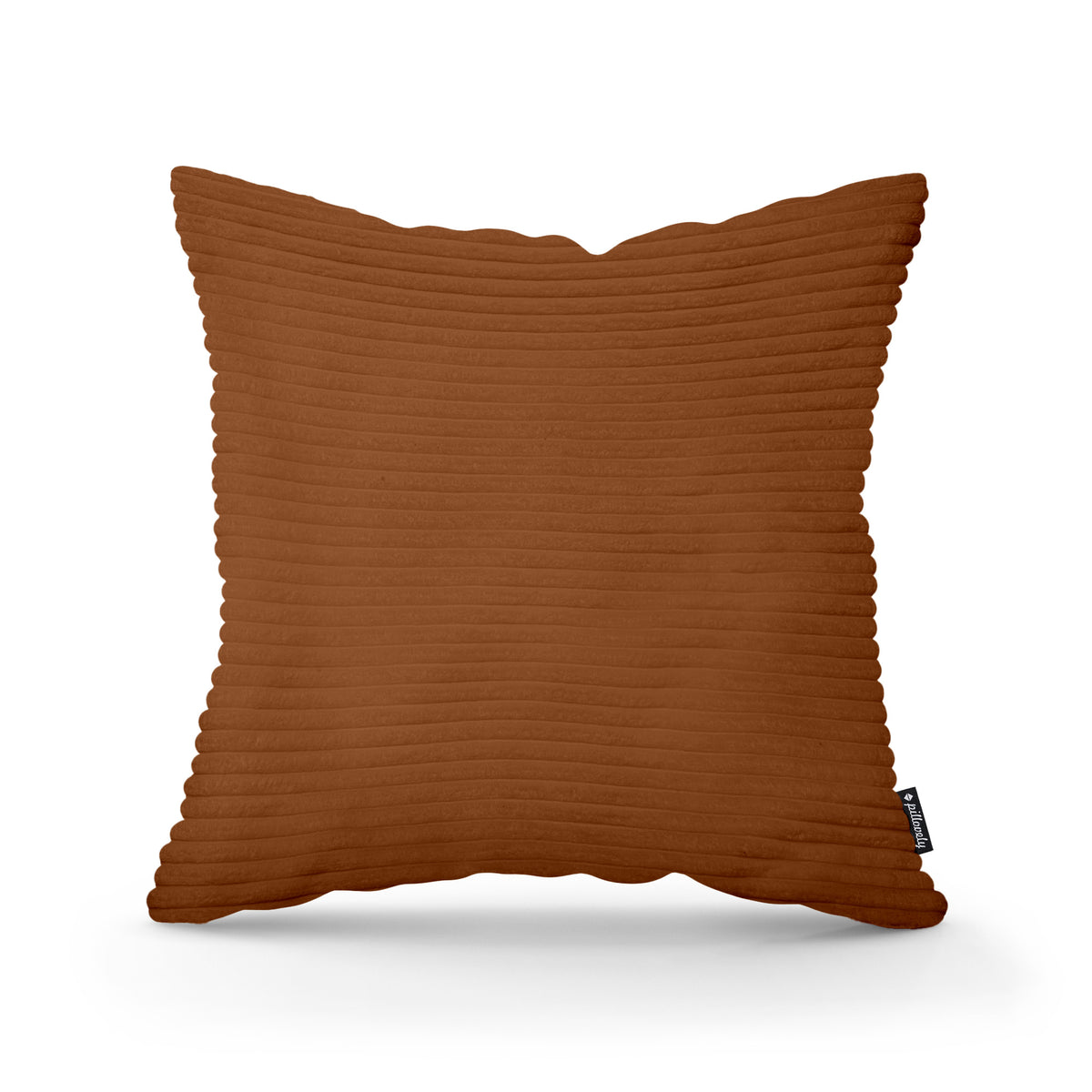 Wide Corduroy Decorative Cushion 45x45 cm, Scandinavian and Boho Style – Mahogany (POSO 40)