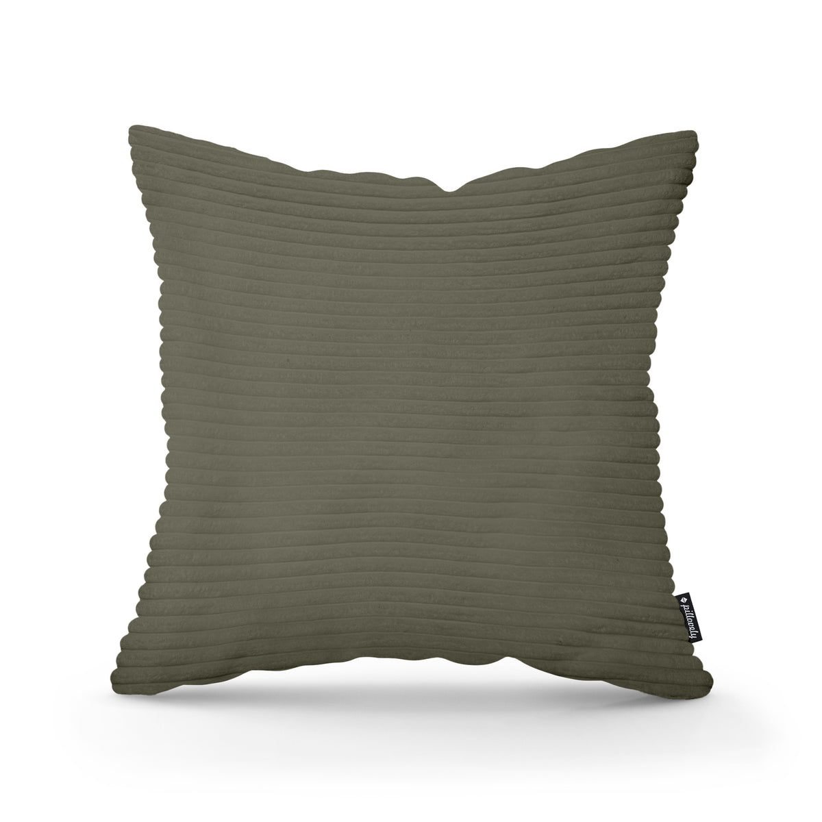 Wide Corduroy Decorative Cushion 45x45 cm, Scandinavian and Boho Style – Green Oak (POSO 46)