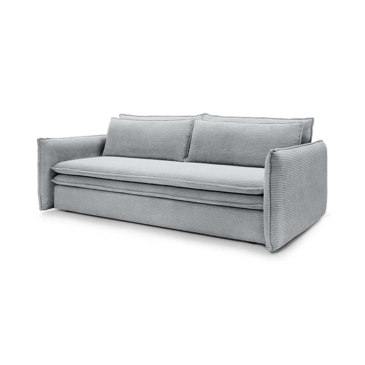 Lily Corduroy Sofa Bed 140x200 with Storage – Gray Bamboo (POSO 55)