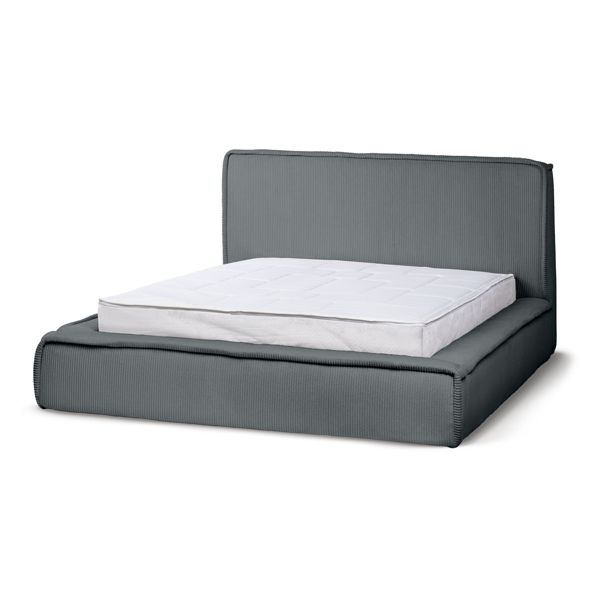 Gryby Upholstered Ottoman Bed with Storage, Classic Style – Graphite Moss (POSO 60), 200