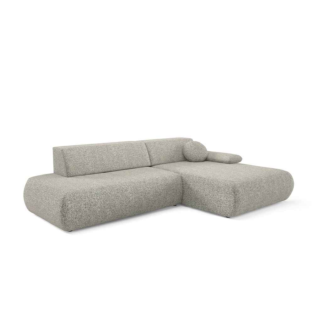 Puentro 4 Seater Corner Sofa Bed, Minimalist Style – Right, Linen Mist (PUENTE 11)