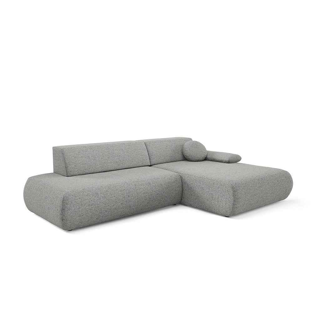 Puentro 4 Seater Corner Sofa Bed, Minimalist Style – Right, Grey Stone (PUENTE 92)