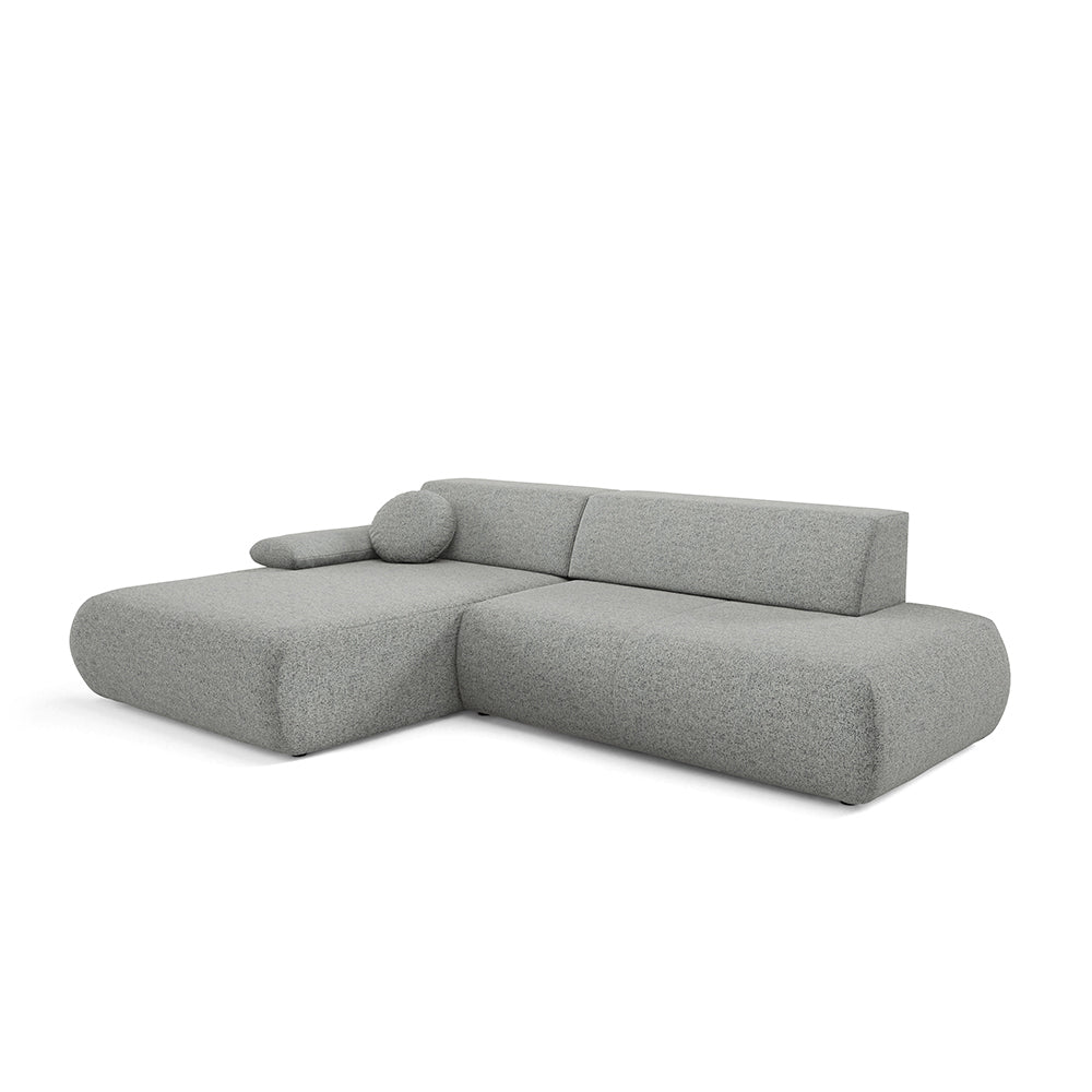 Puentro 4 Seater Corner Sofa Bed, Minimalist Style – Left, Grey Stone (PUENTE 92)