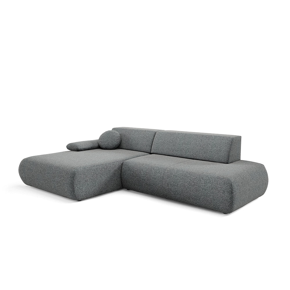 Puentro 4 Seater Corner Sofa Bed, Minimalist Style – Left, Granite Abyss (PUENTE 94)