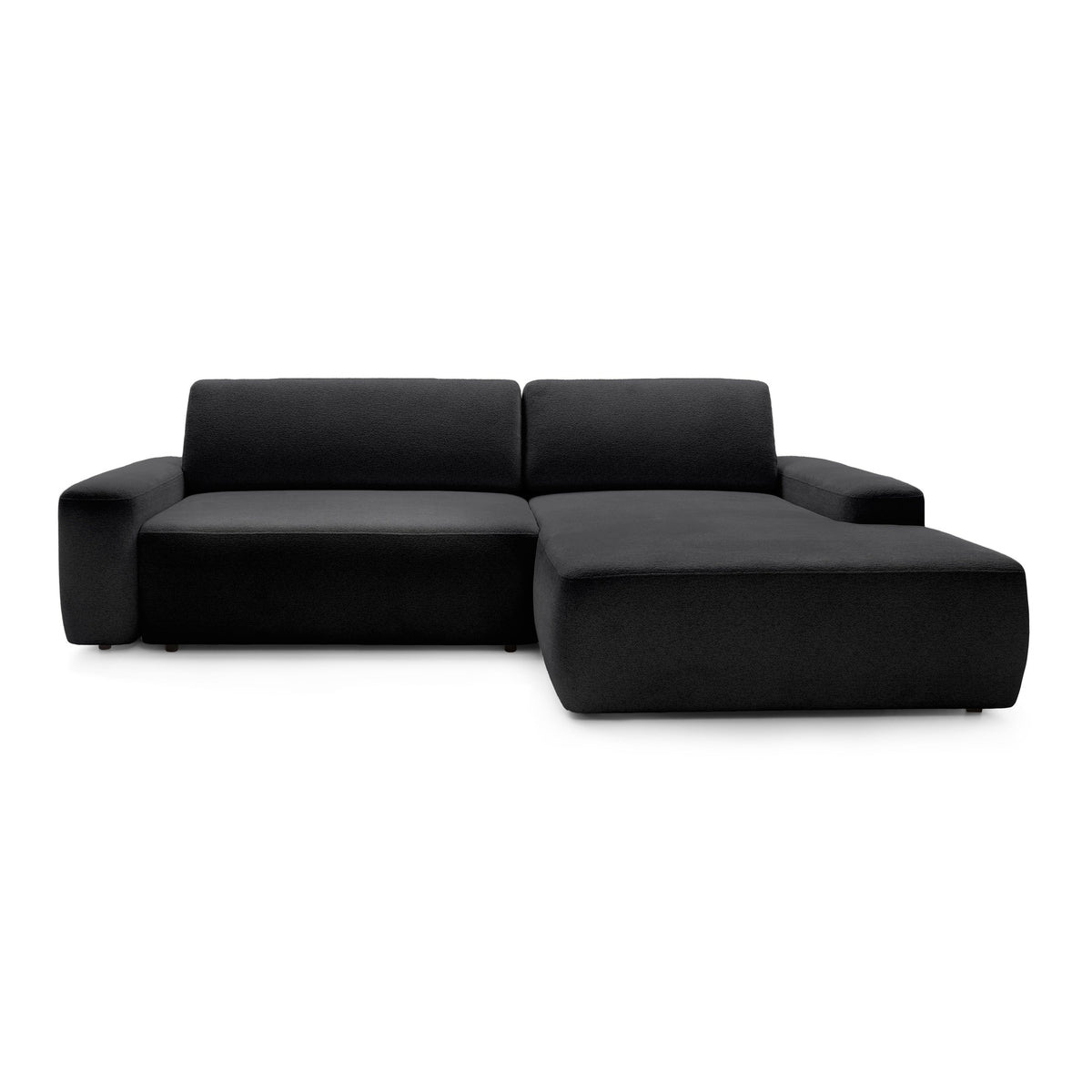 Bamby 3 Seater Corner Sofa Bed 125x210, Modern Style – Right-hand, Smoky Granite (RAVEN 15)